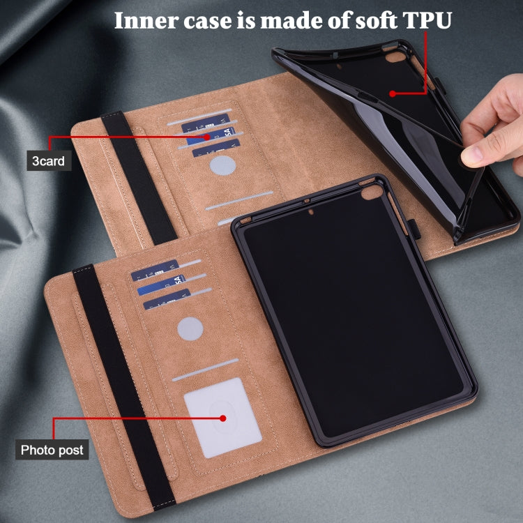 For Lenovo Tab P11 Pro Gen 2 Embossed Striped Leather Tablet Case(Brown) - Lenovo by PMC TechLife | Online Shopping South Africa | PMC TechLife | Buy Now Pay Later Mobicred