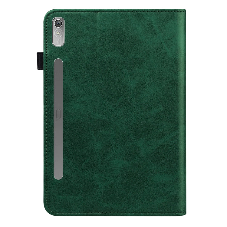For Lenovo Tab P11 Pro Gen 2 Embossed Striped Leather Tablet Case(Green) - Lenovo by PMC TechLife | Online Shopping South Africa | PMC TechLife | Buy Now Pay Later Mobicred