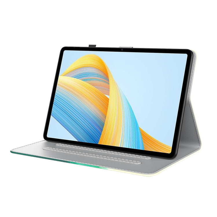 For Honor Pad V8 Pro Watercolor Pattern Flip Leather Tablet Case(Cyan Green) - Lenovo by PMC TechLife | Online Shopping South Africa | PMC TechLife | Buy Now Pay Later Mobicred