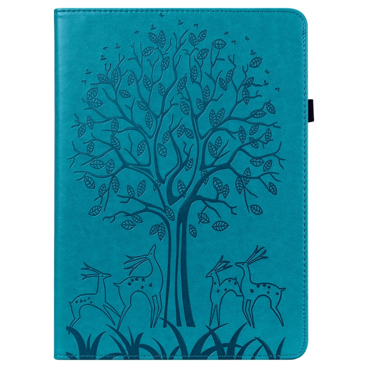 For Lenovo Tab P11 Pro Gen 2 Tree & Deer Pattern Embossed Leather Tablet Case(Blue) - Lenovo by PMC TechLife | Online Shopping South Africa | PMC TechLife | Buy Now Pay Later Mobicred