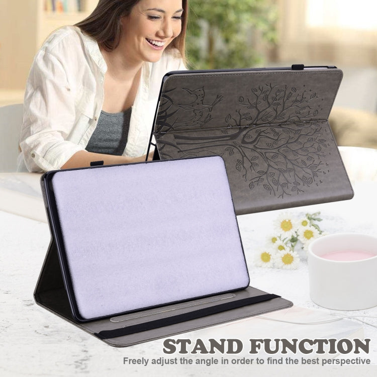 For Lenovo Tab P11 Pro Gen 2 Tree & Deer Pattern Embossed Leather Tablet Case(Grey) - free shipping - PMC TechLife - Order now!