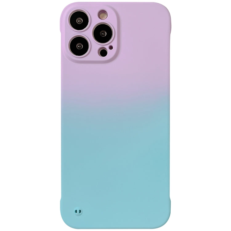 For iPhone 14 Frameless Skin Feel Gradient Phone Case(Light Purple + Light Blue) - iPhone 14 Cases by PMC Jewellery | Online Shopping South Africa | PMC Jewellery | Buy Now Pay Later Mobicred