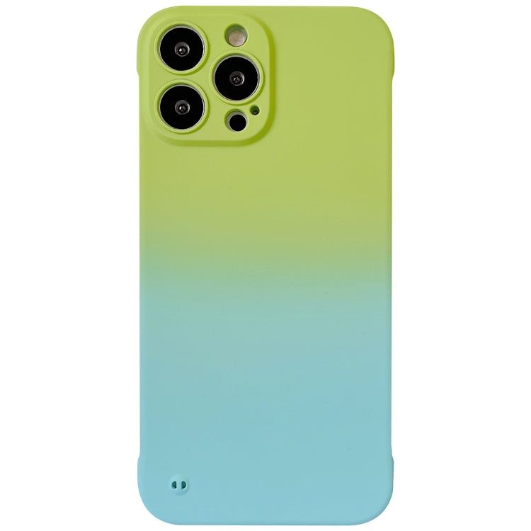 For iPhone 11 Frameless Skin Feel Gradient Phone Case(Green + Light Blue) - iPhone 11 Cases by PMC Jewellery | Online Shopping South Africa | PMC Jewellery | Buy Now Pay Later Mobicred