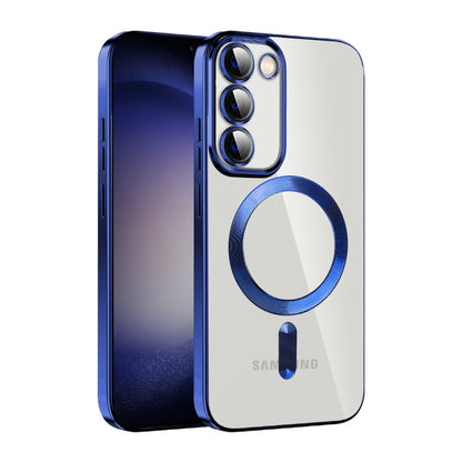 For Samsung Galaxy S23+ 5G CD Texture Plating TPU MagSafe Phone Case with Lens Film(Royal Blue) - Galaxy S23+ 5G Cases by PMC Jewellery | Online Shopping South Africa | PMC Jewellery