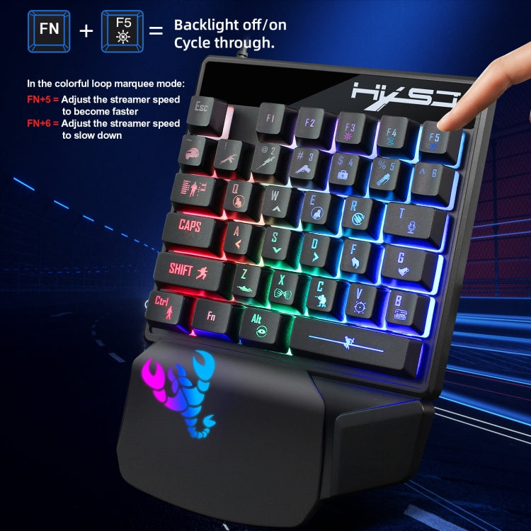 HXSJ V400 35 Keys One-Hand RGB Backlit Wired Gaming Keyboard - Wired Keyboard by HXSJ | Online Shopping South Africa | PMC Jewellery