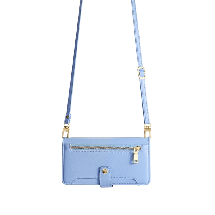 For Honor X8A Sheep Texture Cross-body Zipper Wallet Leather Phone Case(Blue) - Honor Cases by PMC TechLife | Online Shopping South Africa | PMC TechLife | Buy Now Pay Later Mobicred