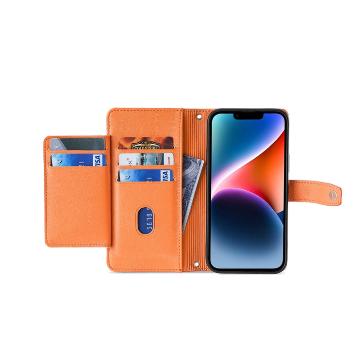For Honor X8A Sheep Texture Cross-body Zipper Wallet Leather Phone Case(Orange) - Honor Cases by PMC TechLife | Online Shopping South Africa | PMC TechLife | Buy Now Pay Later Mobicred