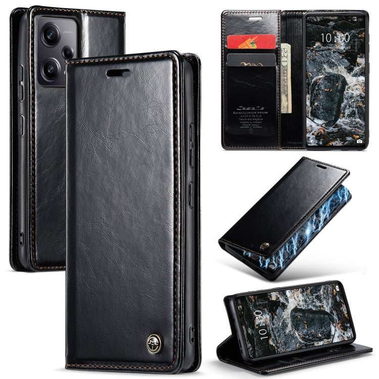 For Xiaomi Redmi Note 12 Pro+ 5G CaseMe 003 Crazy Horse Texture Leather Phone Case(Black) - Xiaomi Cases by CaseMe | Online Shopping South Africa | PMC Jewellery | Buy Now Pay Later Mobicred