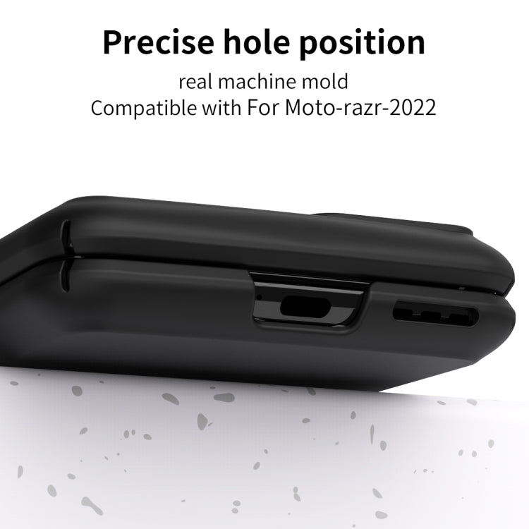 For Motorola Razr 2022 Macaron Three-piece Set Phone Case with Stylus(Black) - Motorola Cases by PMC TechLife | Online Shopping South Africa | PMC TechLife | Buy Now Pay Later Mobicred