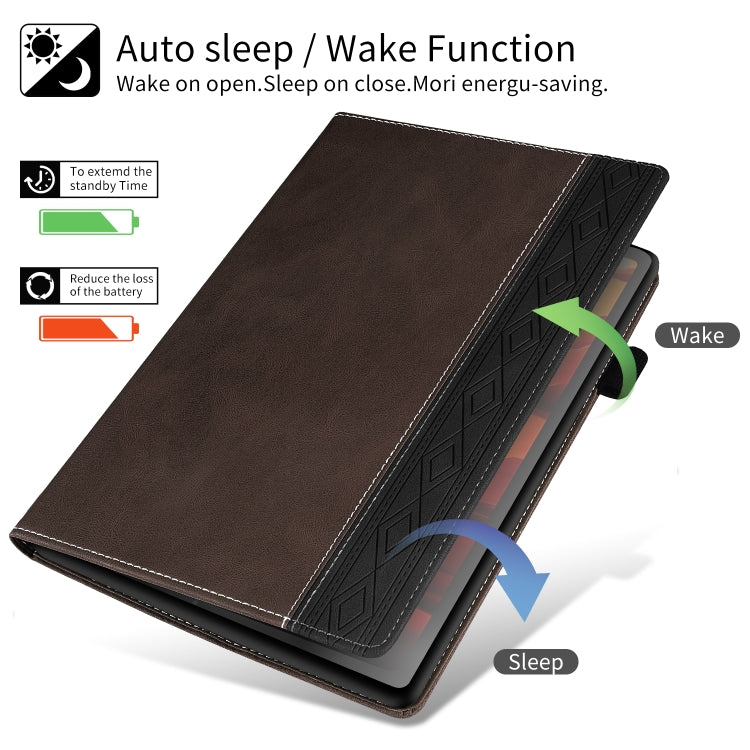 For Huawei MatePad SE Splicing Series Tablet Leather Case(Coffee) - Huawei by PMC TechLife | Online Shopping South Africa | PMC TechLife | Buy Now Pay Later Mobicred