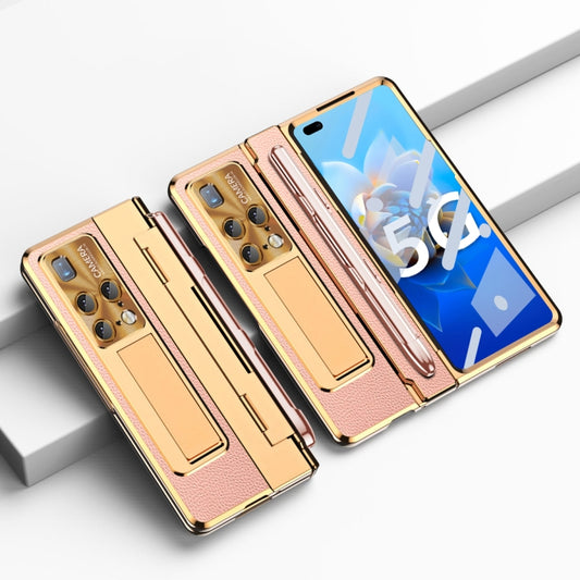 For Huawei Mate X2 Integrated Full Coverage Hinge Phone Case with Stylus(Gold+Pink) - Huawei Cases by PMC Jewellery | Online Shopping South Africa | PMC Jewellery | Buy Now Pay Later Mobicred