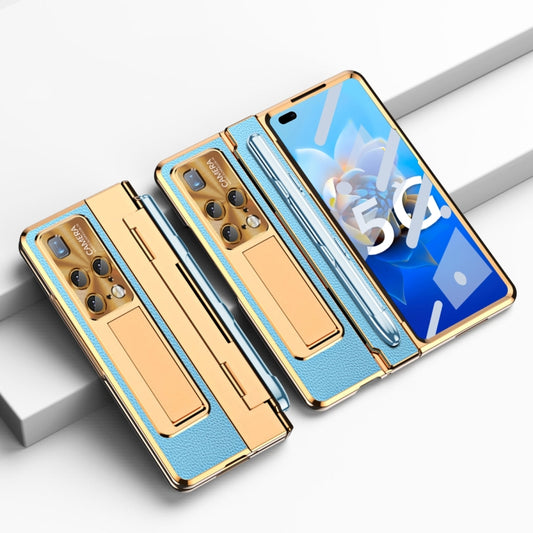 For Huawei Mate X2 Integrated Full Coverage Hinge Phone Case with Stylus(Gold+Blue) - Huawei Cases by PMC Jewellery | Online Shopping South Africa | PMC Jewellery | Buy Now Pay Later Mobicred