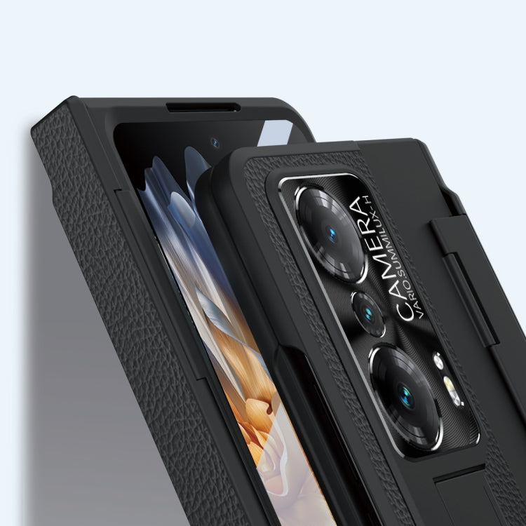 For Honor Magic Vs Integrated Full Coverage Hinge Phone Case with Stylus(Gold+White) - Honor Cases by PMC TechLife | Online Shopping South Africa | PMC TechLife | Buy Now Pay Later Mobicred
