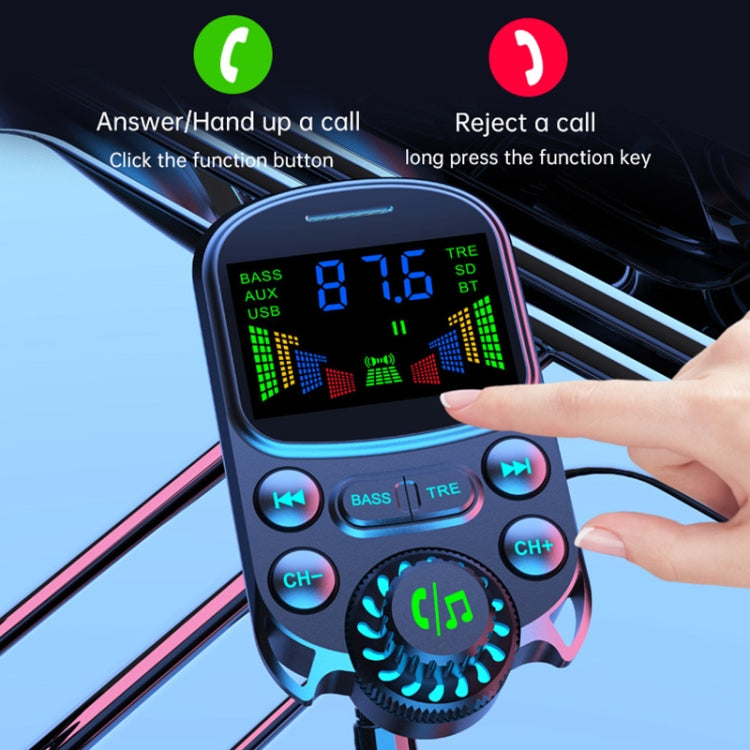 BC86 Colorful Screen Car Bluetooth 5.3 FM Transmitter MP3 Player - Bluetooth Car Kits by PMC Jewellery | Online Shopping South Africa | PMC Jewellery | Buy Now Pay Later Mobicred