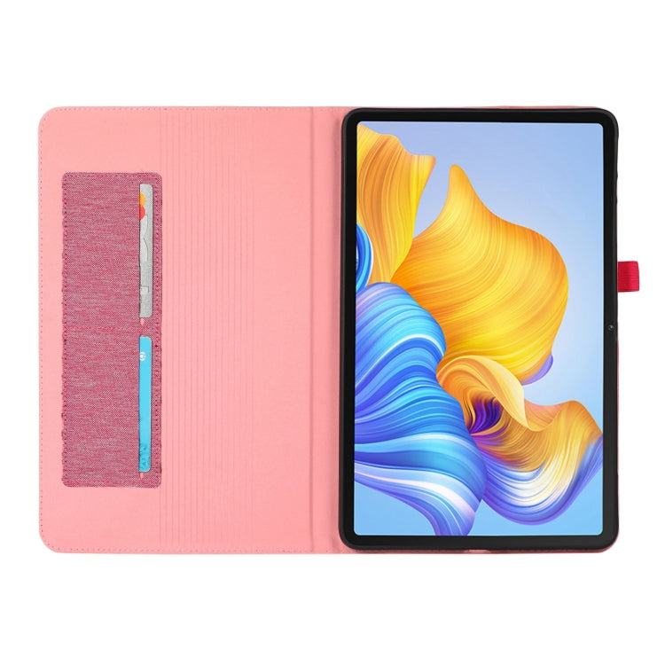 For Honor Pad 9 Pro / V8 Pro Fabric Leather Tablet Case(Pink) - Honor by PMC TechLife | Online Shopping South Africa | PMC TechLife | Buy Now Pay Later Mobicred