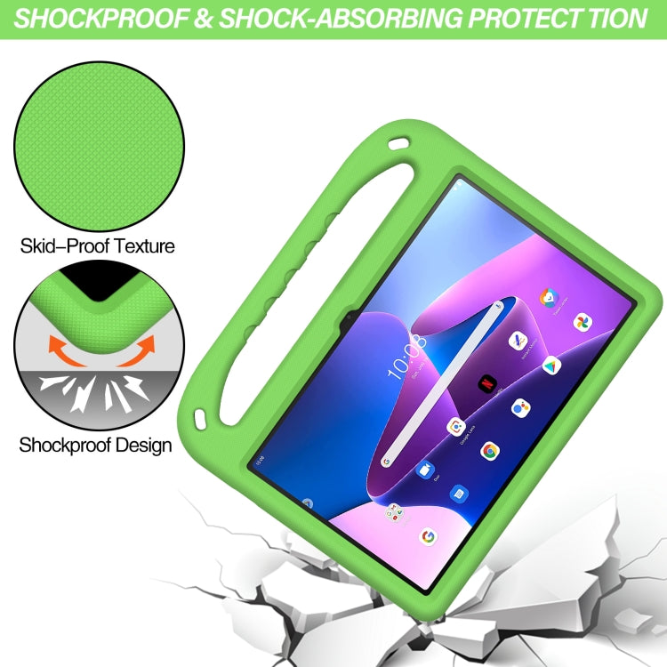 For Lenovo Tab M10 Plus 10.6 3rd Gen 2022 Handle EVA Shockproof Tablet Case with Holder(Green) - Lenovo by PMC TechLife | Online Shopping South Africa | PMC TechLife | Buy Now Pay Later Mobicred