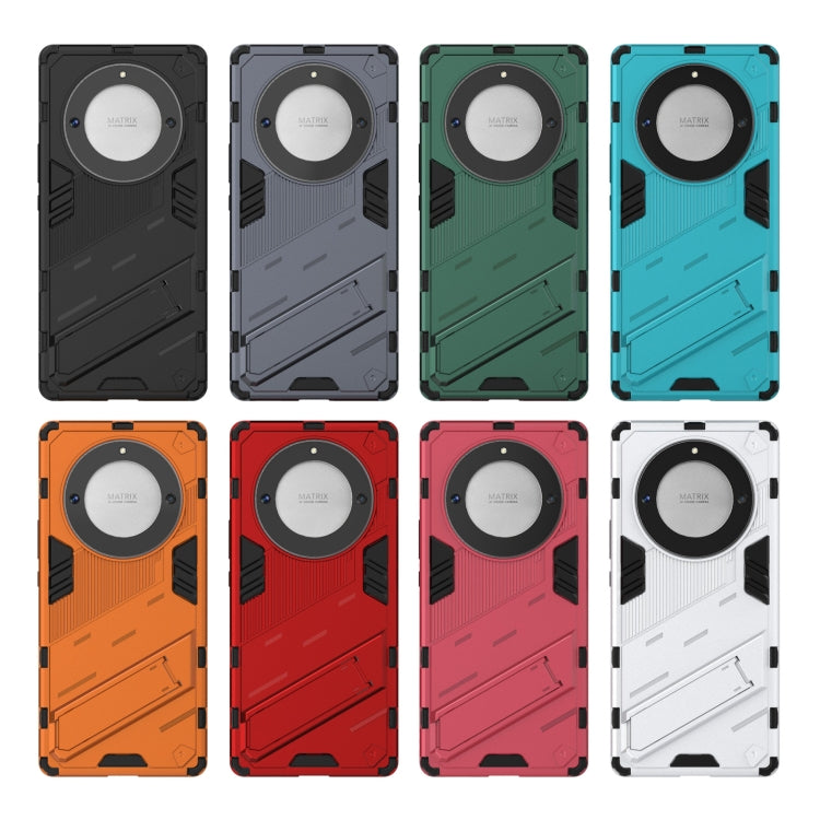 For Honor X9a/X40 5G/Magic5 Lite Punk Armor PC + TPU Phone Case with Holder(White) - Honor Cases by PMC TechLife | Online Shopping South Africa | PMC TechLife