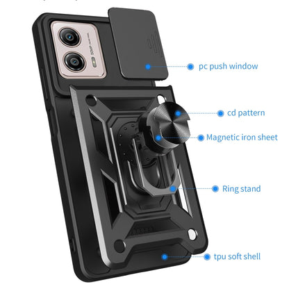 For Motorola Moto G53 / G13 / G23 5G Sliding Camera Cover Design TPU+PC Phone Case(Black) - Motorola Cases by PMC Jewellery | Online Shopping South Africa | PMC Jewellery | Buy Now Pay Later Mobicred