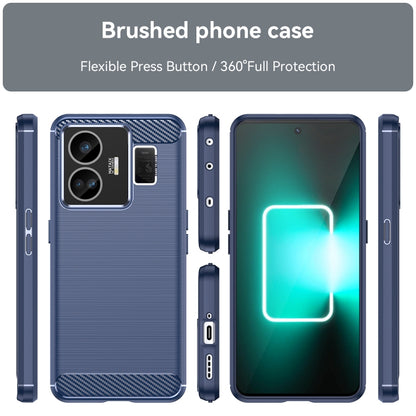 For Realme GT Neo 5 Brushed Texture Carbon Fiber TPU Phone Case(Blue) - Realme Cases by PMC Jewellery | Online Shopping South Africa | PMC Jewellery | Buy Now Pay Later Mobicred