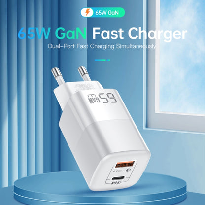 KUULAA RY-U65A 65W USB + USB-C / Type-C Dual Port Gallium Nitride Charger, Plug:EU(White) - USB Charger by KUULAA | Online Shopping South Africa | PMC Jewellery | Buy Now Pay Later Mobicred