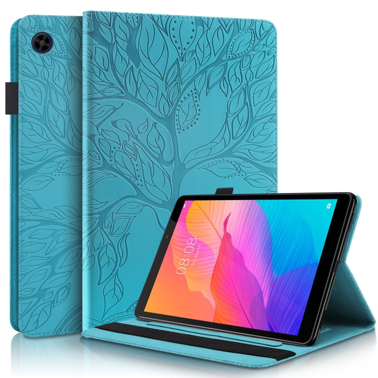 For Huawei Matepad SE 10.4 2022 Life Tree Embossed Flip Leather Tablet Case(Lake Blue) - free shipping - PMC TechLife - Order now!