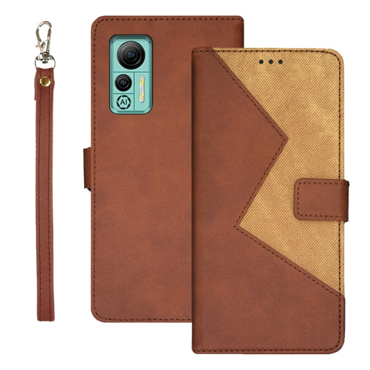 For Ulefone Note 14 idewei Two-color Splicing Leather Phone Case(Brown) - Ulefone Cases by idewei | Online Shopping South Africa | PMC Jewellery | Buy Now Pay Later Mobicred