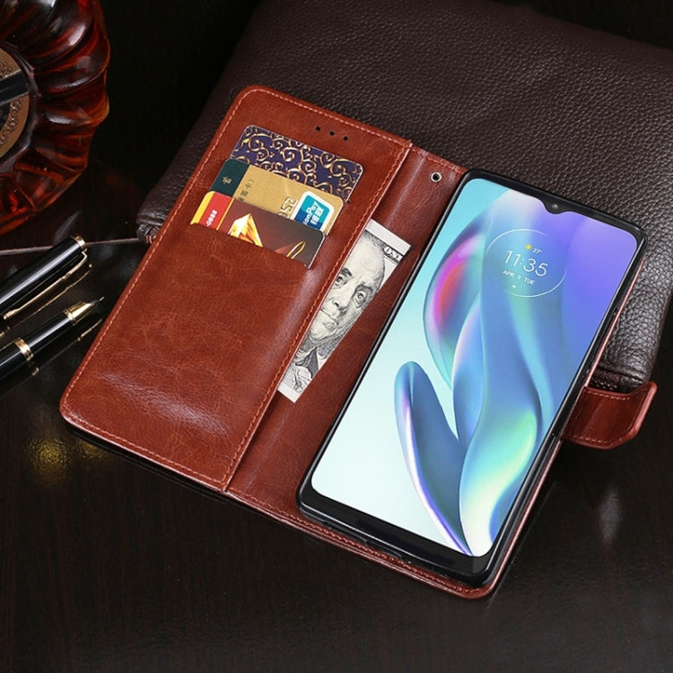 For T-Mobile REVVL 6 5G idewei Crazy Horse Texture Leather Phone Case with Holder(Blue) - More Brand by idewei | Online Shopping South Africa | PMC Jewellery | Buy Now Pay Later Mobicred