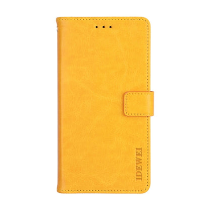 For Sharp Rouvo V idewei Crazy Horse Texture Leather Phone Case with Holder(Yellow) - Leather Bag by idewei | Online Shopping South Africa | PMC Jewellery | Buy Now Pay Later Mobicred