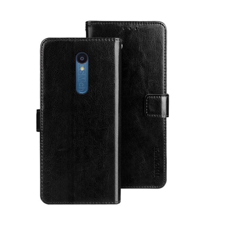 For Sharp Rouvo V idewei Crazy Horse Texture Leather Phone Case with Holder(Black) - Leather Bag by idewei | Online Shopping South Africa | PMC Jewellery | Buy Now Pay Later Mobicred