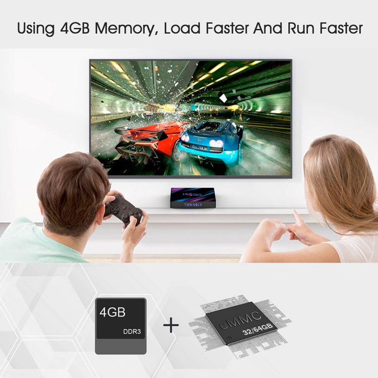 H96 Max-3318 4K Ultra HD Android TV Box with Remote Controller, Android 10.0, RK3318 Quad-Core 64bit Cortex-A53, 4GB+32GB, Support TF Card / USBx2 / AV / Ethernet, Plug Specification:US Plug - RK3318 by PMC Jewellery | Online Shopping South Africa | PMC Jewellery | Buy Now Pay Later Mobicred