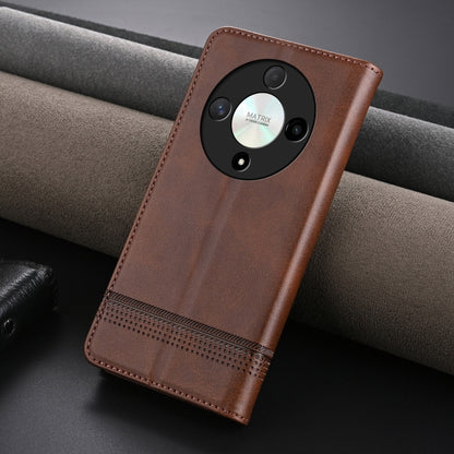 For Honor Magic6 Lite 5G/X9b AZNS Magnetic Calf Texture Flip Leather Phone Case(Dark Brown) - Honor Cases by AZNS | Online Shopping South Africa | PMC Jewellery | Buy Now Pay Later Mobicred