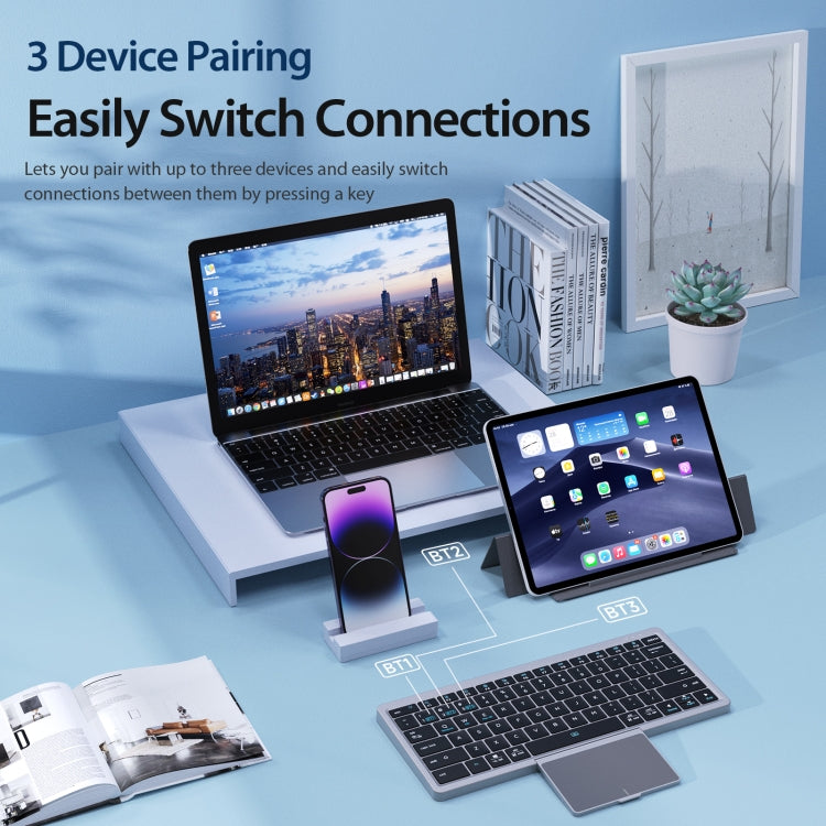 DUX DUCIS OK Series V1 Universal Tablet Bluetooth Keyboard Leather Case with Touchpad(Black) - free shipping - PMC TechLife - Order now!