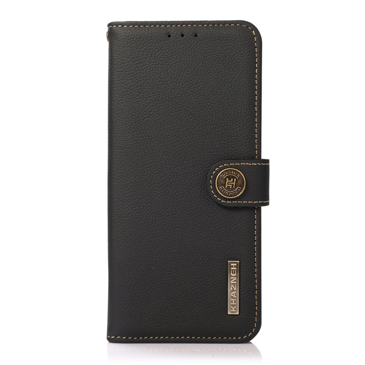 For Nokia C32 KHAZNEH Custer Genuine Leather RFID Phone Case(Black) - Nokia Cases by PMC TechLife | Online Shopping South Africa | PMC TechLife | Buy Now Pay Later Mobicred