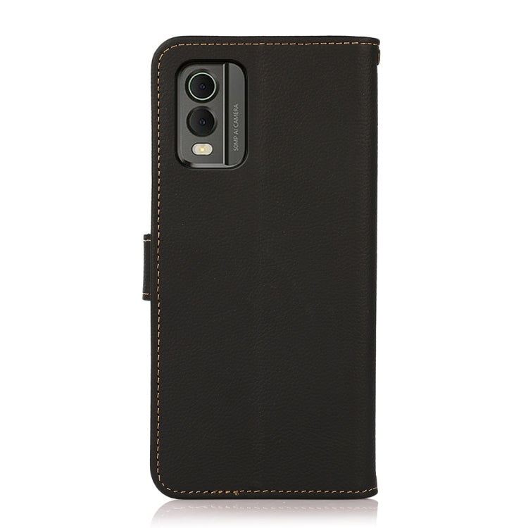 For Nokia C32 KHAZNEH Custer Genuine Leather RFID Phone Case(Black) - Nokia Cases by PMC TechLife | Online Shopping South Africa | PMC TechLife | Buy Now Pay Later Mobicred