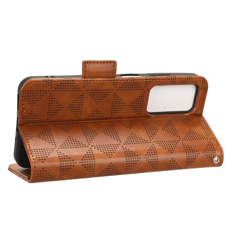 For Blackview A85 Symmetrical Triangle Leather Phone Case(Brown) - More Brand by PMC TechLife | Online Shopping South Africa | PMC TechLife | Buy Now Pay Later Mobicred