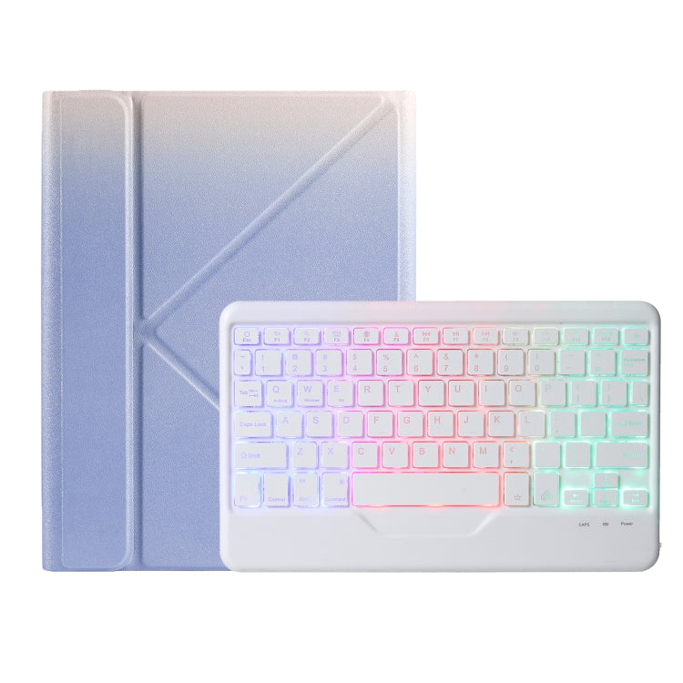For iPad 10th Gen 10.9 2022 B10S Triangle Holder Three-color Backlight Bluetooth Keyboard Leather Case(Purple) - Universal by PMC TechLife | Online Shopping South Africa | PMC TechLife