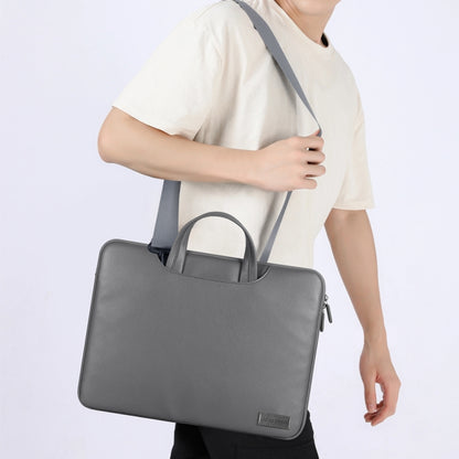 Waterproof PU Laptop Bag Inner Bag with Power Pack, Size:15 inch(Grey) - Other by PMC Jewellery | Online Shopping South Africa | PMC Jewellery | Buy Now Pay Later Mobicred