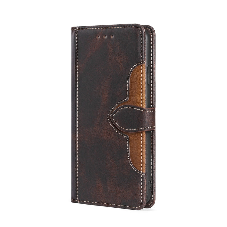 For Blackview A52 Skin Feel Magnetic Buckle Leather Phone Case(Brown) - More Brand by PMC Jewellery | Online Shopping South Africa | PMC Jewellery | Buy Now Pay Later Mobicred