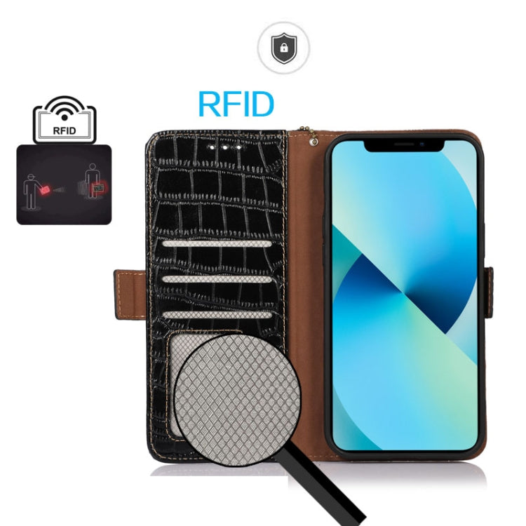 For Google Pixel 8 Crocodile Top Layer Cowhide Leather Phone Case(Black) - Google Cases by PMC TechLife | Online Shopping South Africa | PMC TechLife | Buy Now Pay Later Mobicred
