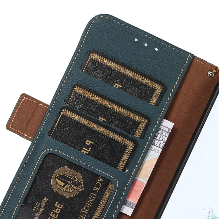 For Google Pixel 8 Pro Side-Magnetic TJ Genuine Leather RFID Phone Case(Green) - Google Cases by PMC TechLife | Online Shopping South Africa | PMC TechLife | Buy Now Pay Later Mobicred
