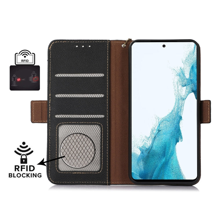 For Google Pixel 8 Pro Side-Magnetic TJ Genuine Leather RFID Phone Case(Black) - Google Cases by PMC TechLife | Online Shopping South Africa | PMC TechLife | Buy Now Pay Later Mobicred