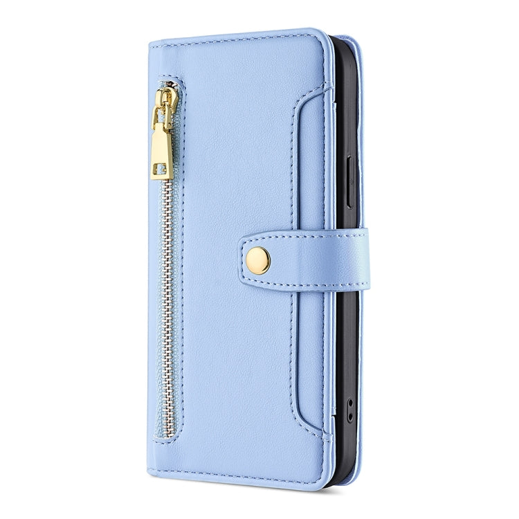 For Infinix Smart 7 Sheep Texture Cross-body Zipper Wallet Leather Phone Case(Blue) - free shipping - PMC TechLife - Order now!