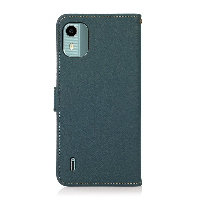 For Nokia C12 4G KHAZNEH Custer Genuine Leather RFID Phone Case(Green) - Nokia Cases by PMC TechLife | Online Shopping South Africa | PMC TechLife | Buy Now Pay Later Mobicred