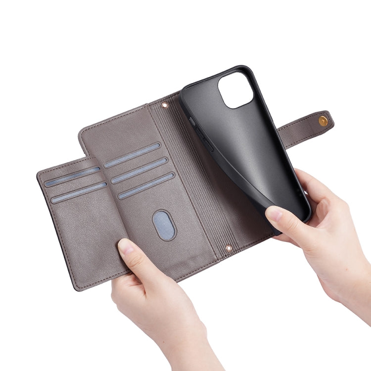 For Honor Magic5 Pro Sheep Texture Cross-body Zipper Wallet Leather Phone Case(Grey) - Honor Cases by PMC TechLife | Online Shopping South Africa | PMC TechLife | Buy Now Pay Later Mobicred