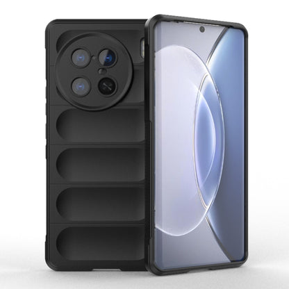 For vivo X90 Pro 5G Magic Shield TPU + Flannel Phone Case(Black) - vivo Cases by PMC Jewellery | Online Shopping South Africa | PMC Jewellery | Buy Now Pay Later Mobicred