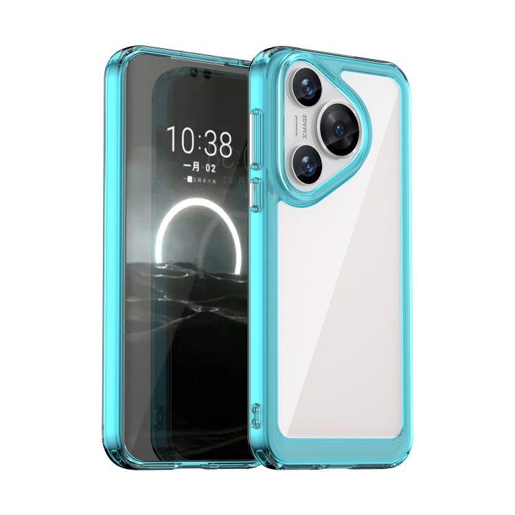 For Huawei Pura 70 Colorful Series Acrylic + TPU Phone Case(Transparent Blue) - Huawei Cases by PMC Jewellery | Online Shopping South Africa | PMC Jewellery | Buy Now Pay Later Mobicred