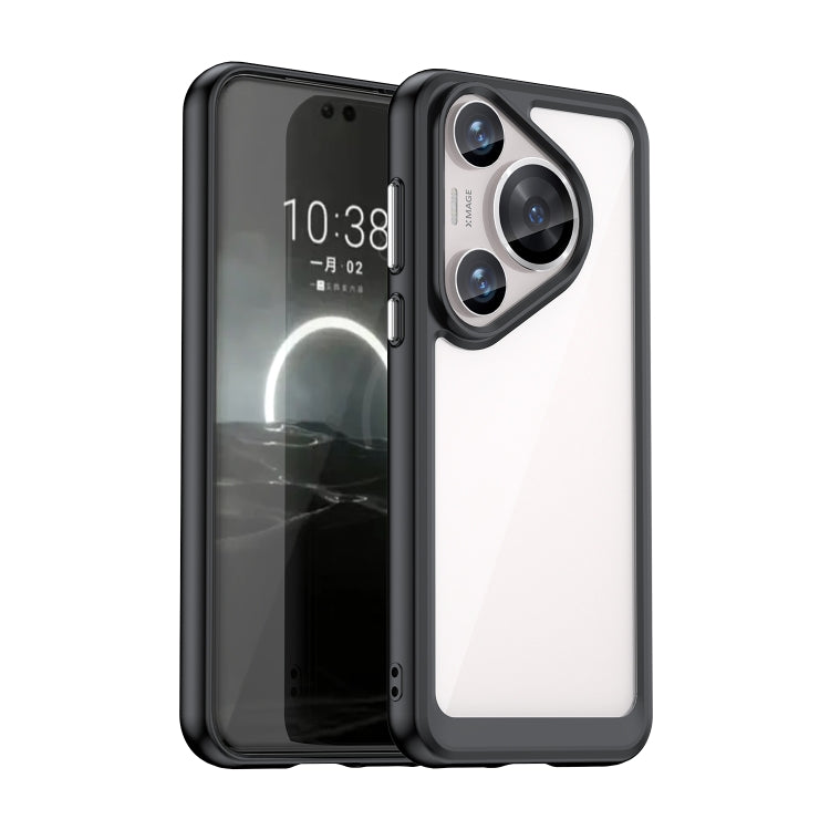 For Huawei Pura 70 Pro Colorful Series Acrylic + TPU Phone Case(Black) - Huawei Cases by PMC Jewellery | Online Shopping South Africa | PMC Jewellery | Buy Now Pay Later Mobicred