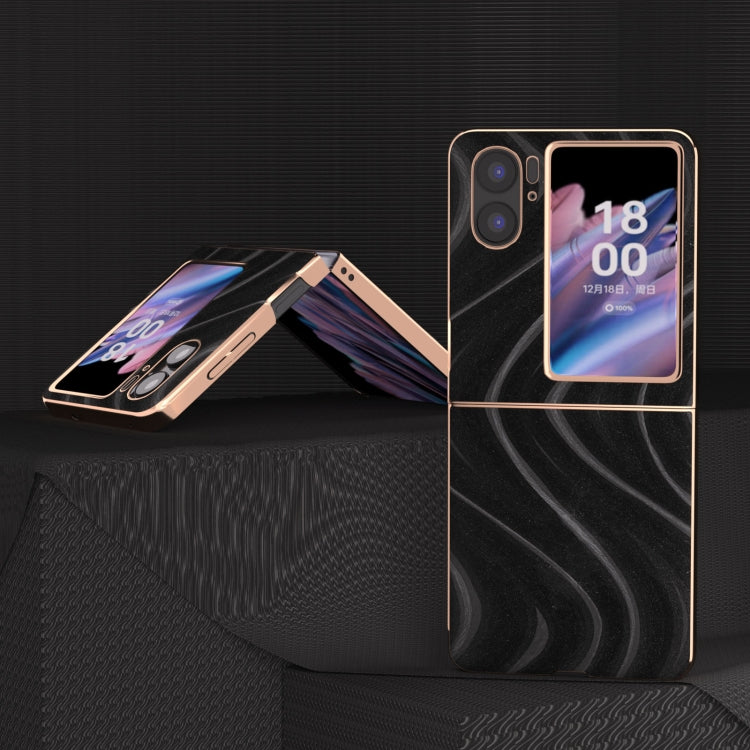 For OPPO Find N2 Flip Nano Electroplating Galactic Pattern Protective Phone Case(Black) - OPPO Cases by PMC Jewellery | Online Shopping South Africa | PMC Jewellery