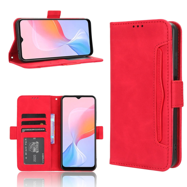 For Blackview A85 Skin Feel Calf Texture Card Slots Leather Phone Case(Red) - More Brand by PMC Jewellery | Online Shopping South Africa | PMC Jewellery | Buy Now Pay Later Mobicred