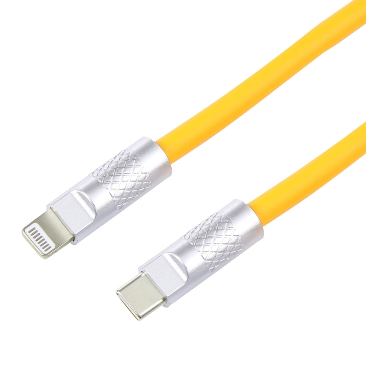 Mech Series 120W USB-C / Type-C to 8 Pin Metal Plug Silicone Fast Charging Data Cable, Length: 1.2m(Yellow) - 2 in 1 Cable by PMC Jewellery | Online Shopping South Africa | PMC Jewellery | Buy Now Pay Later Mobicred